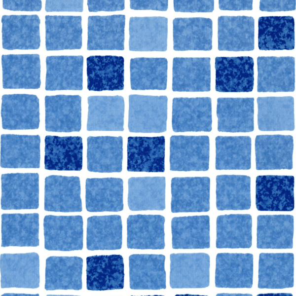 HRS14078 Elbe zwembadfolie supra bedrukt mozaiek blauw monster