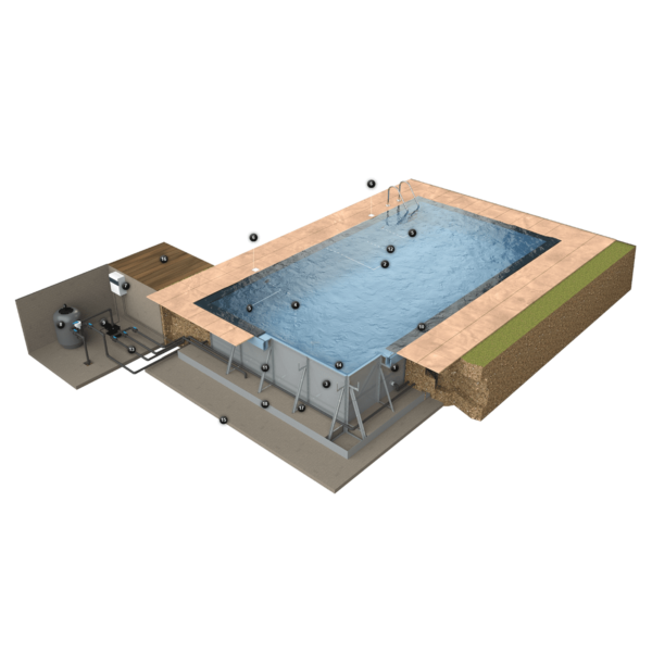 HRS22111 zwembad staal 10 x 5 x 1 50m inclusief hoektrap bank