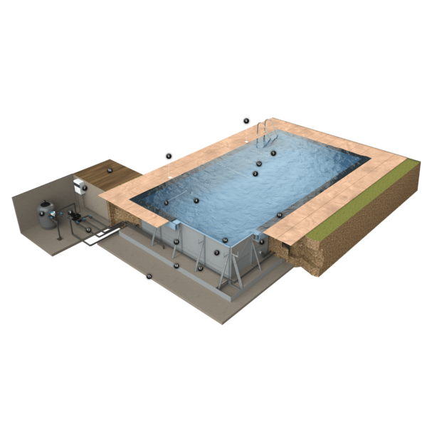 HRS22116 zwembad staal 10 x 5 x 1 50m inclusief trap gehele breedte